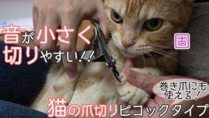 【廣田工具製作所 爪切り ピコックタイプ レビュー】切る時の音が小さくて扱いやすく巻き爪にも使える猫の爪切り【動画あり】